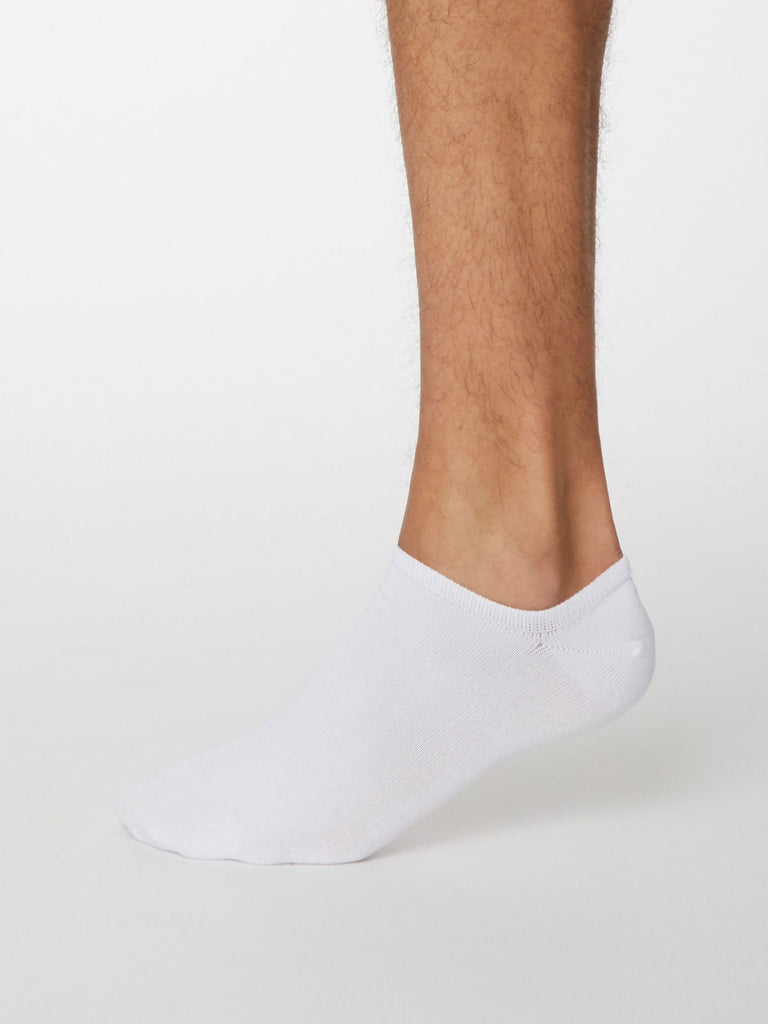 Ashley Bamboo Trainer Sock in White by Thought, Size 7-11-bamboofeet