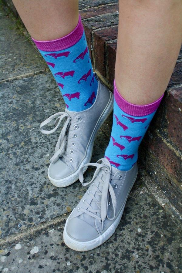 pink elephant print bamboo socks