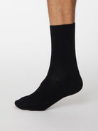 Jimmy Bamboo and Organic Cotton Blend Plain Socks in Black by Thought-bamboofeet
