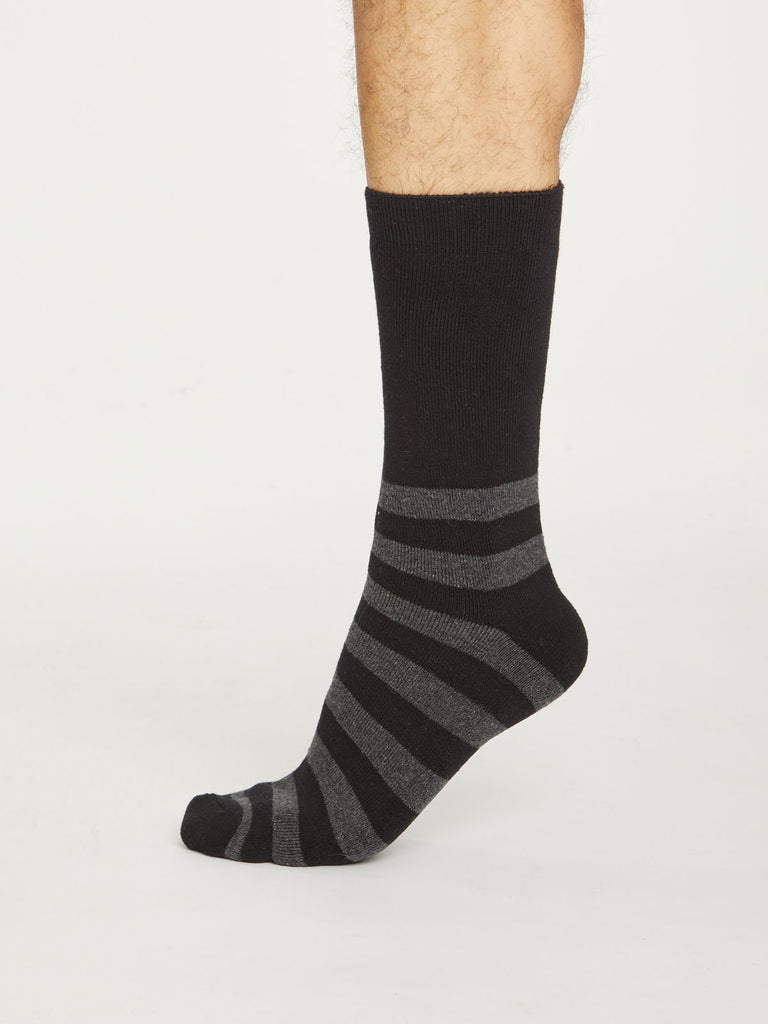 Organic Cotton Walker Socks in Dark Grey Marle by Thought, Size 7-11-bamboofeet