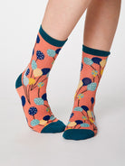 Netto Bamboo Balloon Socks in Apricot by Thought, Size 4-7-bamboofeet