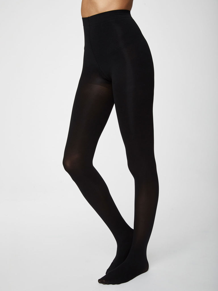 Sara Recycled Nylon Tights in Black by Thought-bamboofeet
